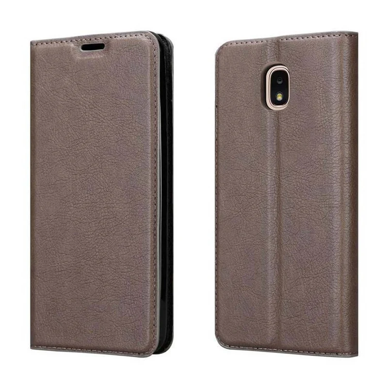 Cadorabo Hülle kompatibel mit Samsung Galaxy J3 2018 Schutzhülle mit Magnetverschluss, Standfunktion und Kartenfach