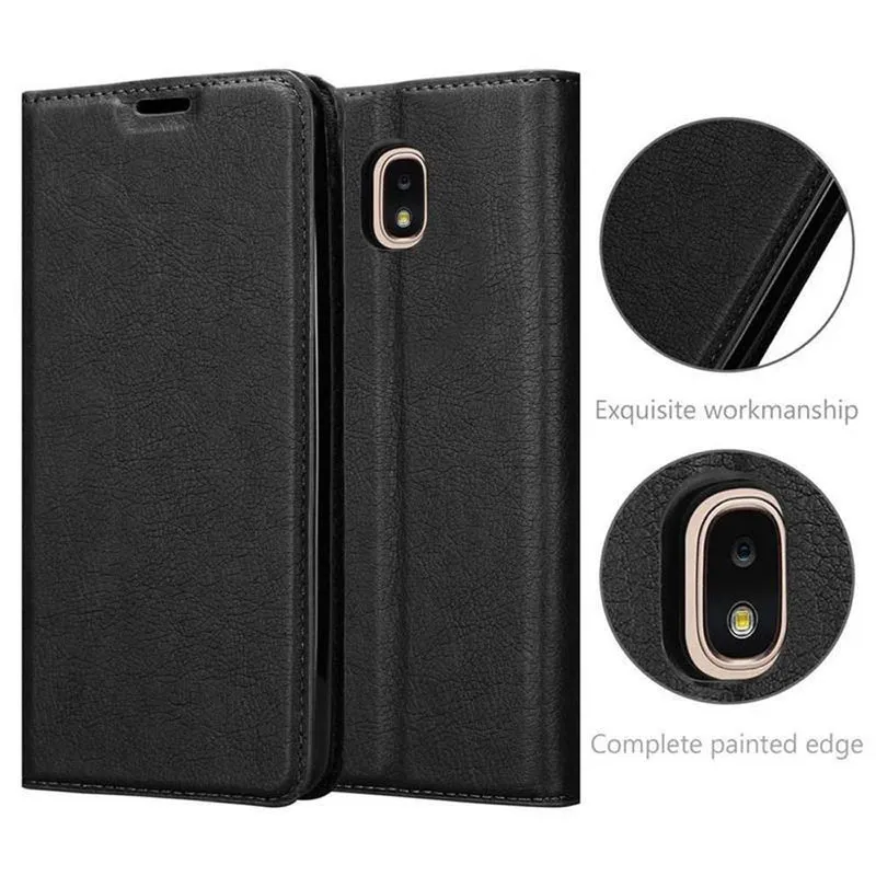 Cadorabo Hülle kompatibel mit Samsung Galaxy J3 2018 Schutzhülle mit Magnetverschluss, Standfunktion und Kartenfach