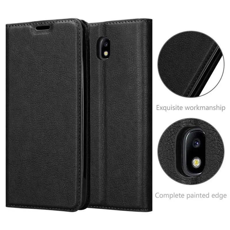 Cadorabo Hülle kompatibel mit Samsung Galaxy J7 2018 Schutzhülle mit Magnetverschluss, Standfunktion und Kartenfach