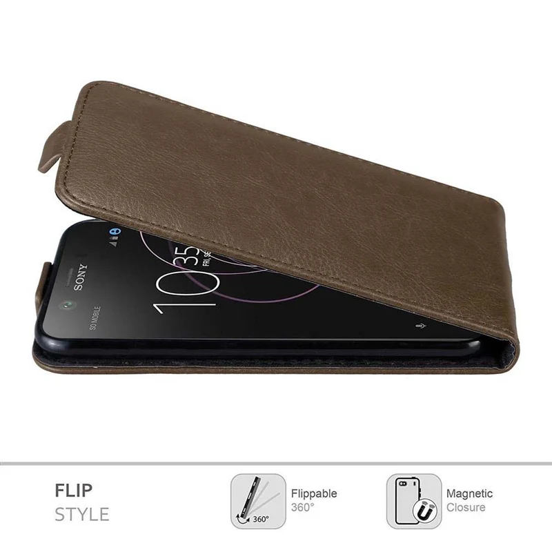 Cadorabo Hülle kompatibel mit Sony Xperia XZ1 COMPACT Schutzhülle im Flip Design mit Magnetverschluss