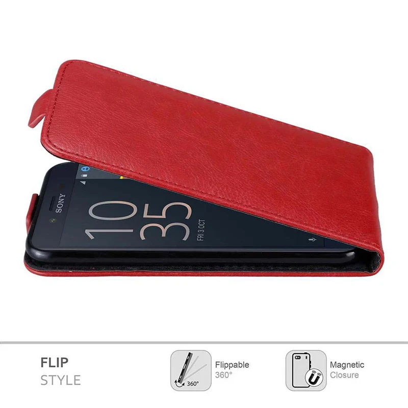 Cadorabo Hülle kompatibel mit Sony Xperia X COMPACT Schutzhülle im Flip Design mit Magnetverschluss