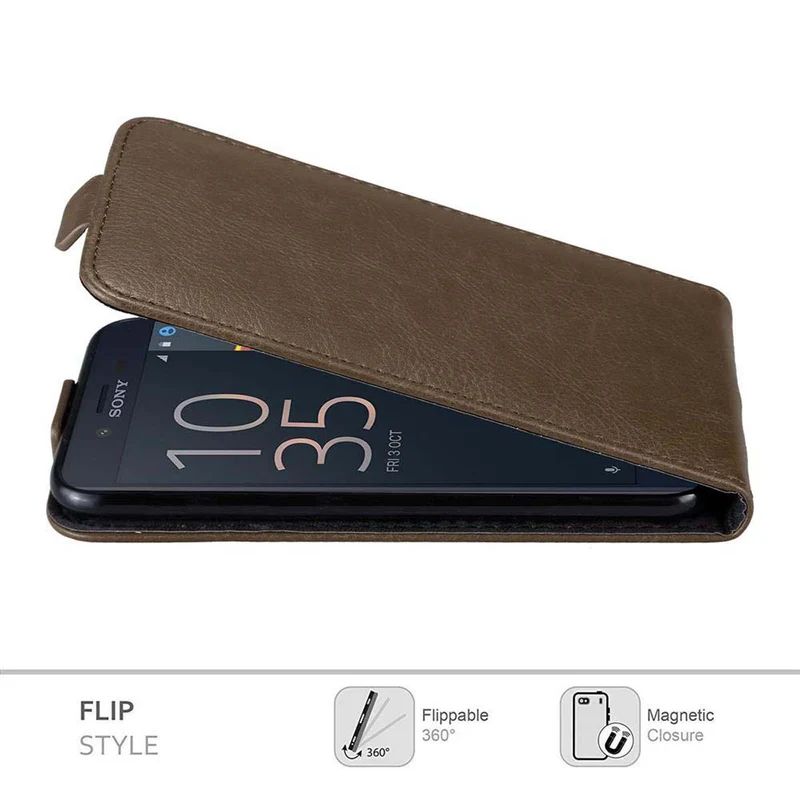 Cadorabo Hülle kompatibel mit Sony Xperia X COMPACT Schutzhülle im Flip Design mit Magnetverschluss