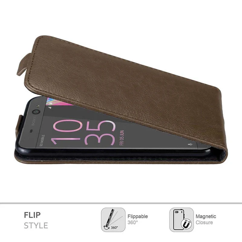 Cadorabo Hülle kompatibel mit Sony Xperia XA ULTRA Schutzhülle im Flip Design mit Magnetverschluss