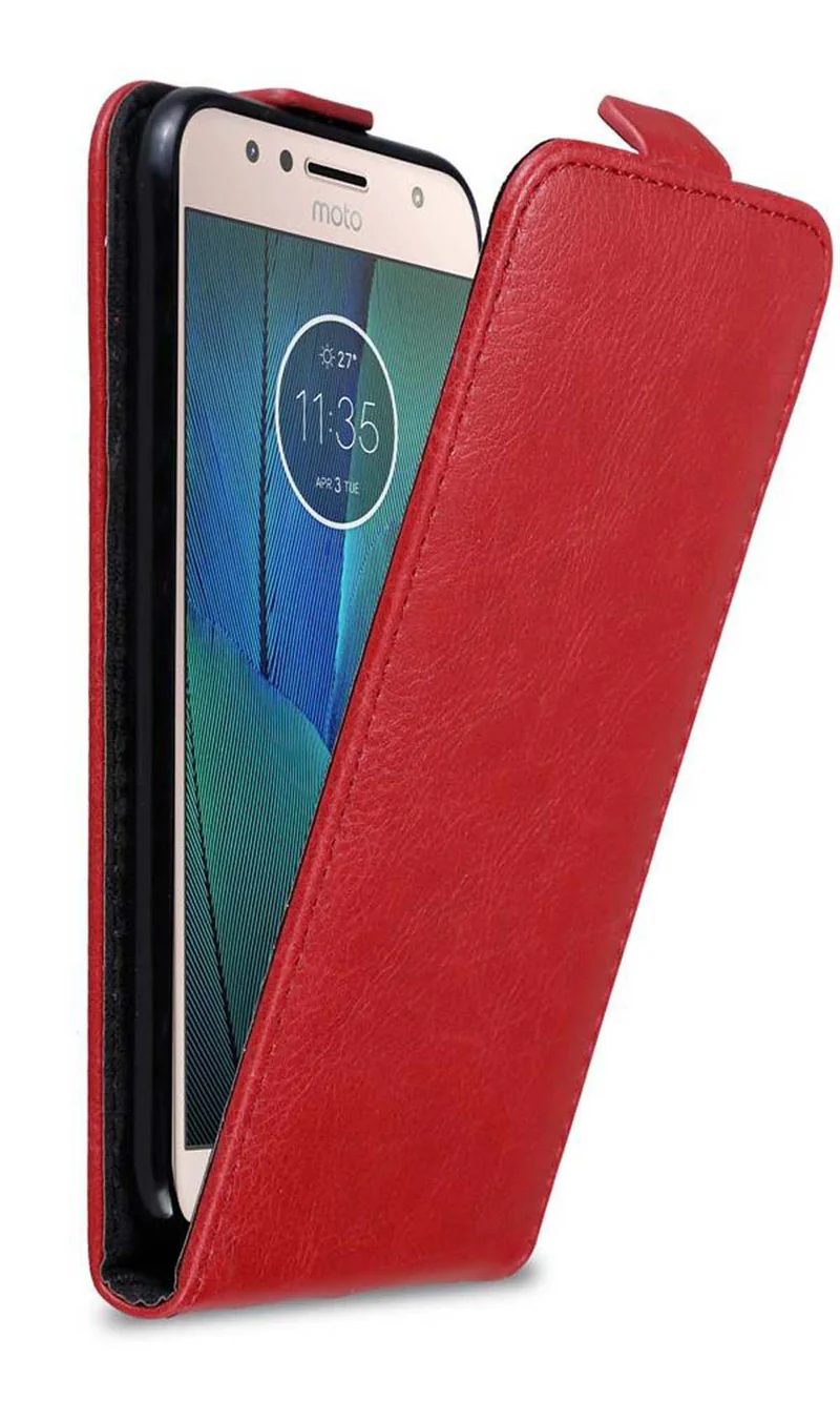 Cadorabo Hülle kompatibel mit Motorola MOTO G5S PLUS Schutzhülle im Flip Design mit Magnetverschluss