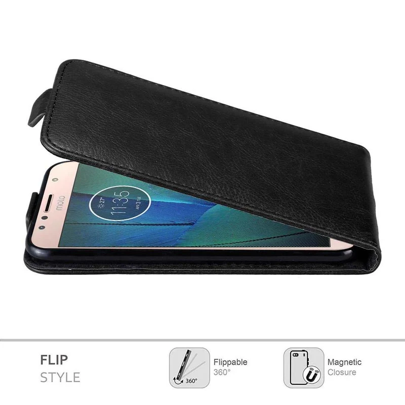Cadorabo Hülle kompatibel mit Motorola MOTO G5S PLUS Schutzhülle im Flip Design mit Magnetverschluss
