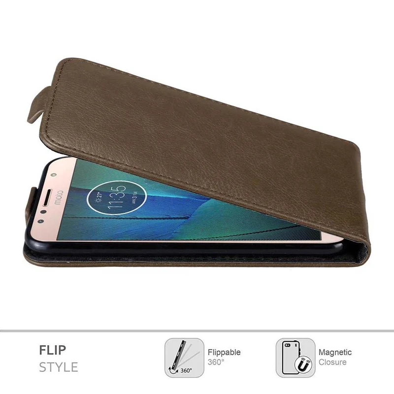 Cadorabo Hülle kompatibel mit Motorola MOTO G5S PLUS Schutzhülle im Flip Design mit Magnetverschluss