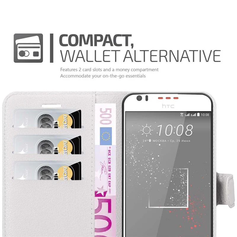 Cadorabo Hülle kompatibel mit HTC Desire 10 LIFESTYLE / Desire 825 Schutzhülle mit Magnetverschluss, Standfunktion und Kartenfach