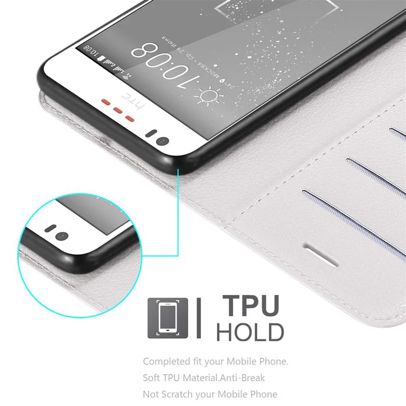 Cadorabo Hülle kompatibel mit HTC Desire 10 LIFESTYLE / Desire 825 Schutzhülle mit Magnetverschluss, Standfunktion und Kartenfach