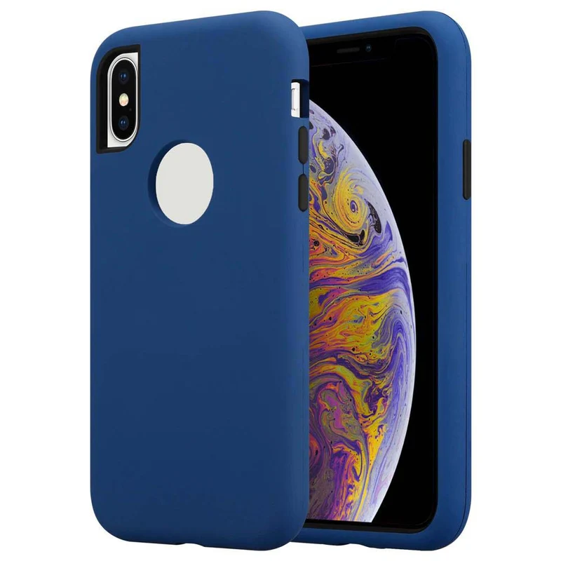 Cadorabo Hülle kompatibel mit Apple iPhone X / XS Hybrid Schutzhülle mit TPU Silikon Innenseite und 2teiliger Kunststoff Außenseite