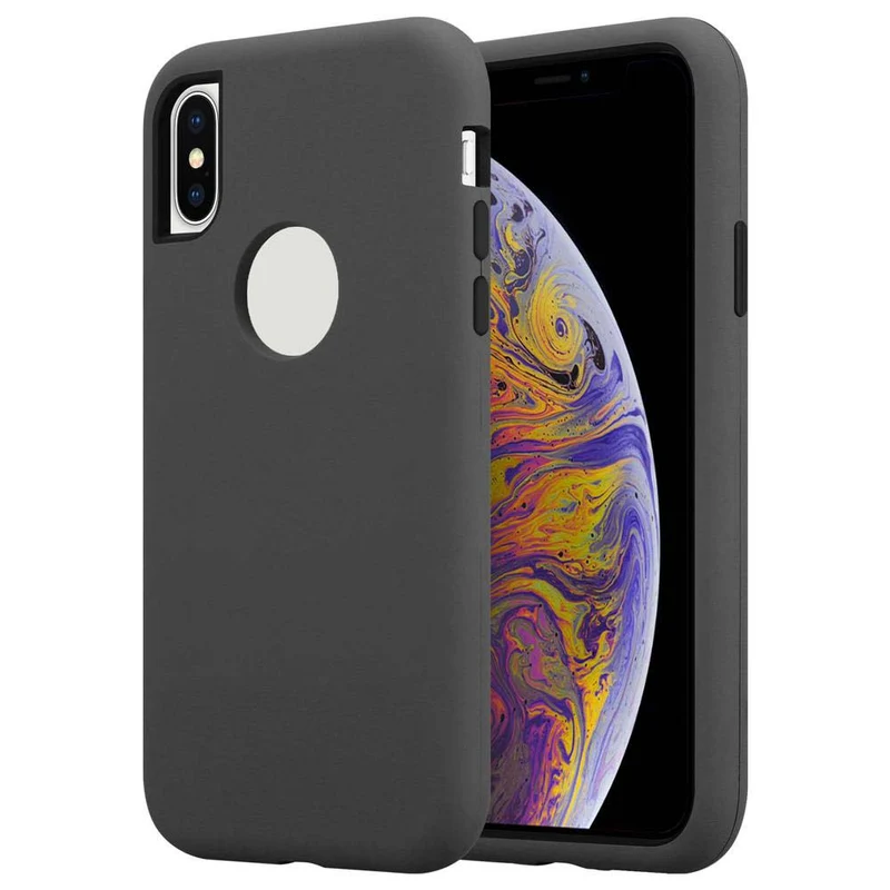 Cadorabo Hülle kompatibel mit Apple iPhone X / XS Hybrid Schutzhülle mit TPU Silikon Innenseite und 2teiliger Kunststoff Außenseite