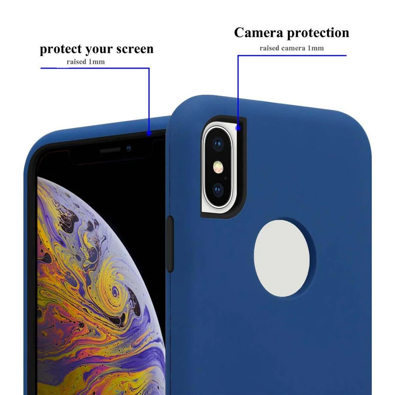Cadorabo Hülle kompatibel mit Apple iPhone X / XS Hybrid Schutzhülle mit TPU Silikon Innenseite und 2teiliger Kunststoff Außenseite