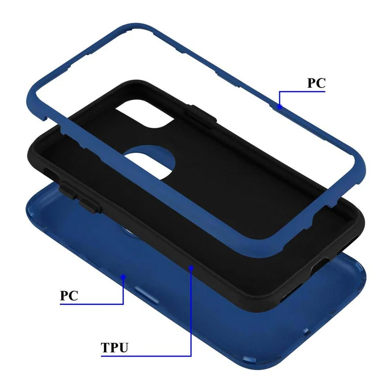 Cadorabo Hülle kompatibel mit Apple iPhone X / XS Hybrid Schutzhülle mit TPU Silikon Innenseite und 2teiliger Kunststoff Außenseite