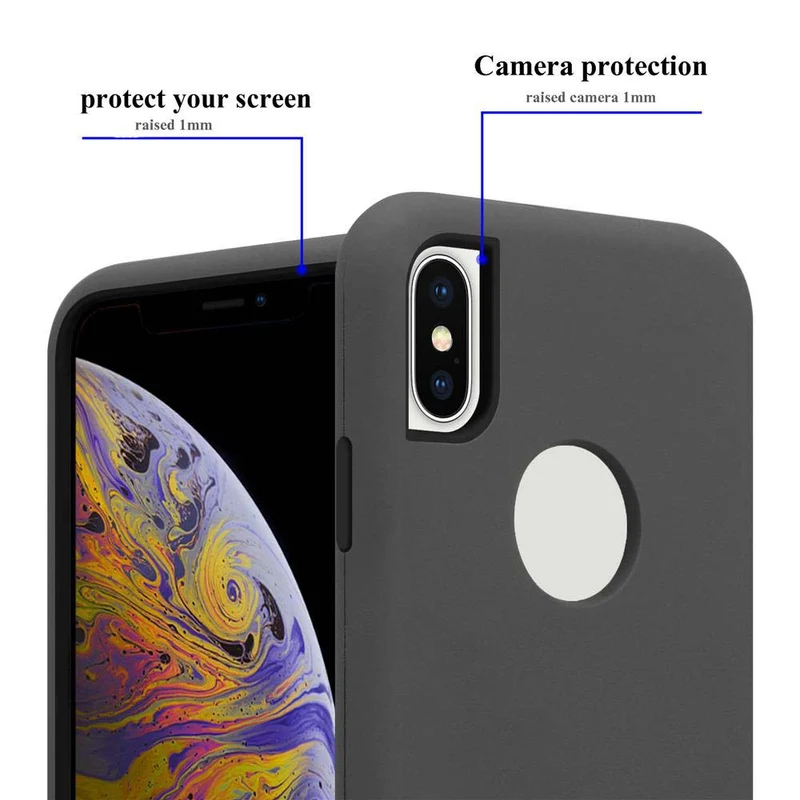 Cadorabo Hülle kompatibel mit Apple iPhone X / XS Hybrid Schutzhülle mit TPU Silikon Innenseite und 2teiliger Kunststoff Außenseite