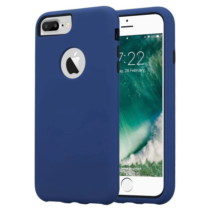 Cadorabo Hülle kompatibel mit Apple iPhone 7 PLUS / 7S PLUS / 8 PLUS Hybrid Schutzhülle mit TPU Silikon Innenseite und 2teiliger Kunststoff Außenseite