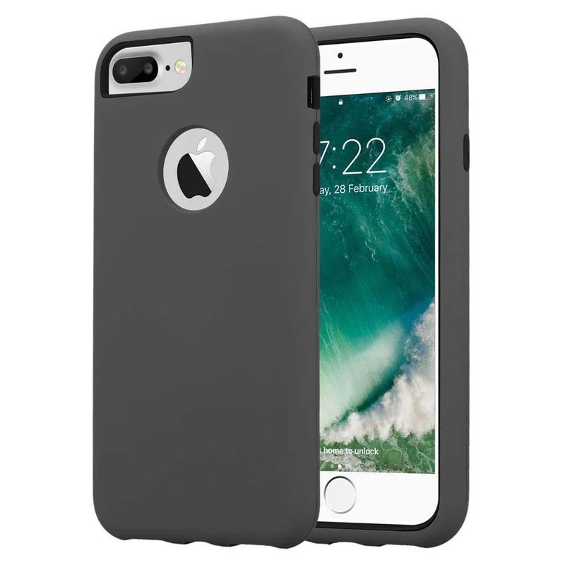 Cadorabo Hülle kompatibel mit Apple iPhone 7 PLUS / 7S PLUS / 8 PLUS Hybrid Schutzhülle mit TPU Silikon Innenseite und 2teiliger Kunststoff Außenseite