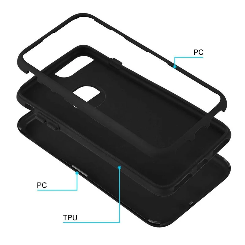 Cadorabo Hülle kompatibel mit Apple iPhone 7 PLUS / 7S PLUS / 8 PLUS Hybrid Schutzhülle mit TPU Silikon Innenseite und 2teiliger Kunststoff Außenseite