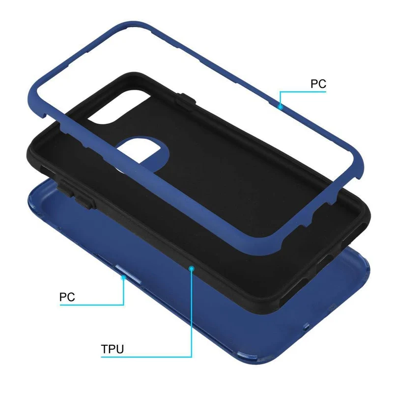 Cadorabo Hülle kompatibel mit Apple iPhone 7 PLUS / 7S PLUS / 8 PLUS Hybrid Schutzhülle mit TPU Silikon Innenseite und 2teiliger Kunststoff Außenseite