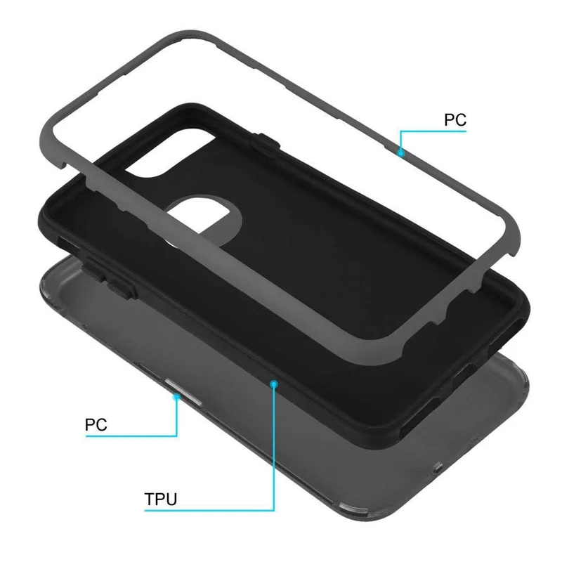 Cadorabo Hülle kompatibel mit Apple iPhone 7 PLUS / 7S PLUS / 8 PLUS Hybrid Schutzhülle mit TPU Silikon Innenseite und 2teiliger Kunststoff Außenseite