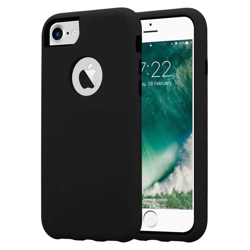 Cadorabo Hülle kompatibel mit Apple iPhone 7 / 7S / 8 / SE 2020 Hybrid Schutzhülle mit TPU Silikon Innenseite und 2teiliger Kunststoff Außenseite