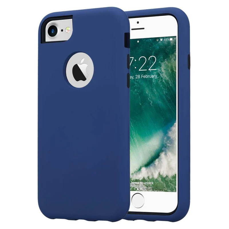 Cadorabo Hülle kompatibel mit Apple iPhone 7 / 7S / 8 / SE 2020 Hybrid Schutzhülle mit TPU Silikon Innenseite und 2teiliger Kunststoff Außenseite