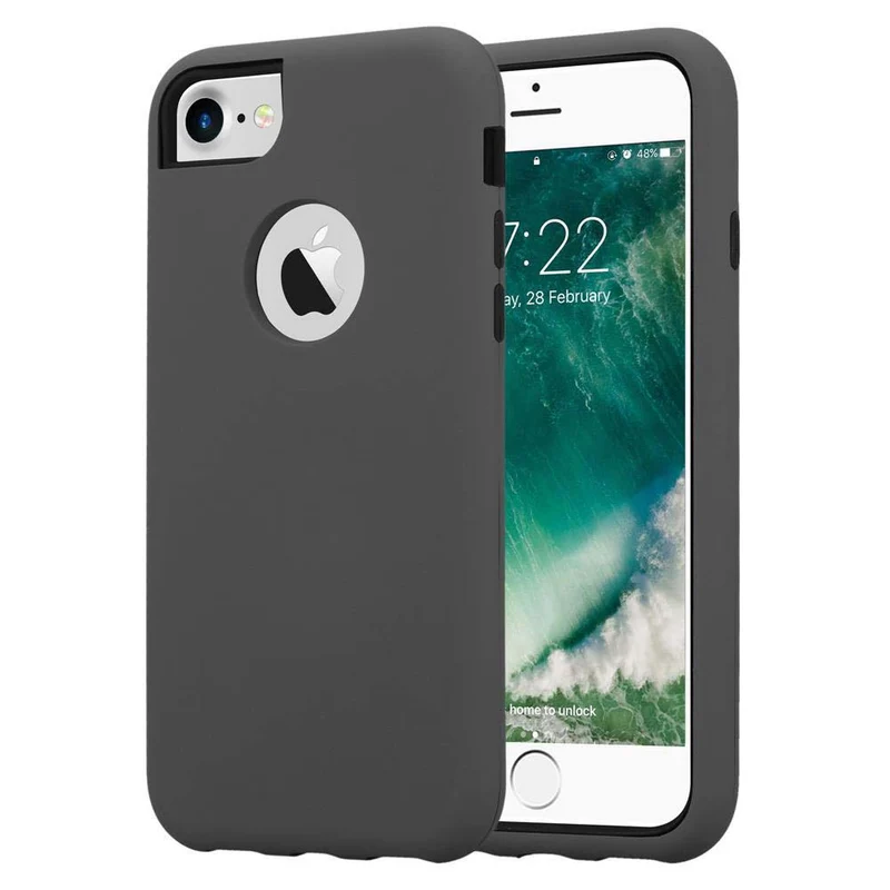 Cadorabo Hülle kompatibel mit Apple iPhone 7 / 7S / 8 / SE 2020 Hybrid Schutzhülle mit TPU Silikon Innenseite und 2teiliger Kunststoff Außenseite
