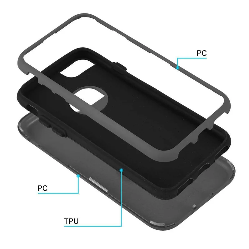 Cadorabo Hülle kompatibel mit Apple iPhone 7 / 7S / 8 / SE 2020 Hybrid Schutzhülle mit TPU Silikon Innenseite und 2teiliger Kunststoff Außenseite