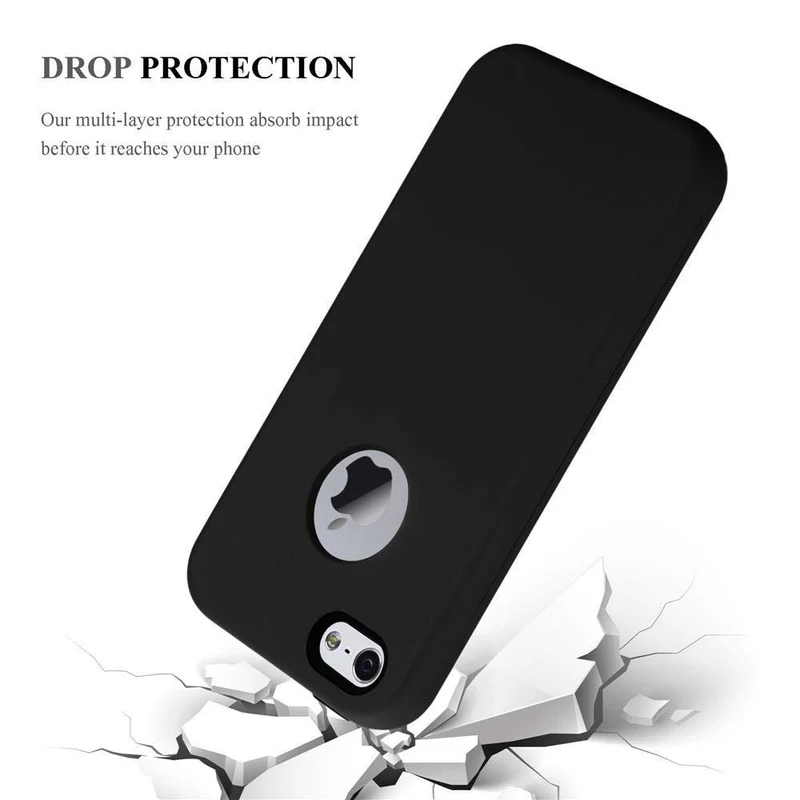 Cadorabo Hülle kompatibel mit Apple iPhone 5 / 5S / SE 2016 Hybrid Schutzhülle mit TPU Silikon Innenseite und 2teiliger Kunststoff Außenseite