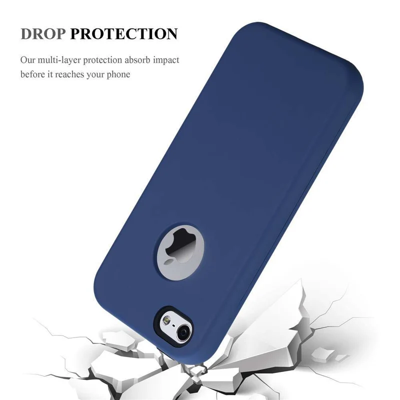 Cadorabo Hülle kompatibel mit Apple iPhone 5 / 5S / SE 2016 Hybrid Schutzhülle mit TPU Silikon Innenseite und 2teiliger Kunststoff Außenseite