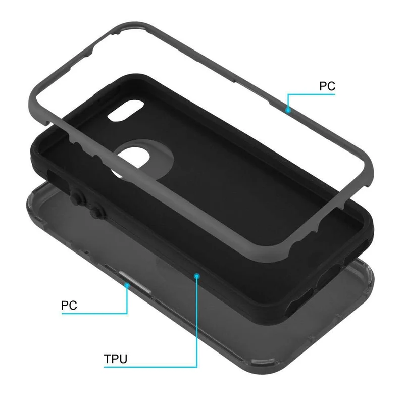 Cadorabo Hülle kompatibel mit Apple iPhone 5 / 5S / SE 2016 Hybrid Schutzhülle mit TPU Silikon Innenseite und 2teiliger Kunststoff Außenseite