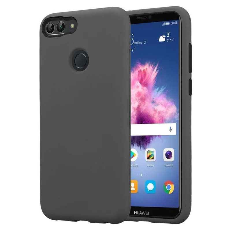 Cadorabo Hülle kompatibel mit Huawei P SMART 2018 / Enjoy 7S Hybrid Schutzhülle mit TPU Silikon Innenseite und 2teiliger Kunststoff Außenseite