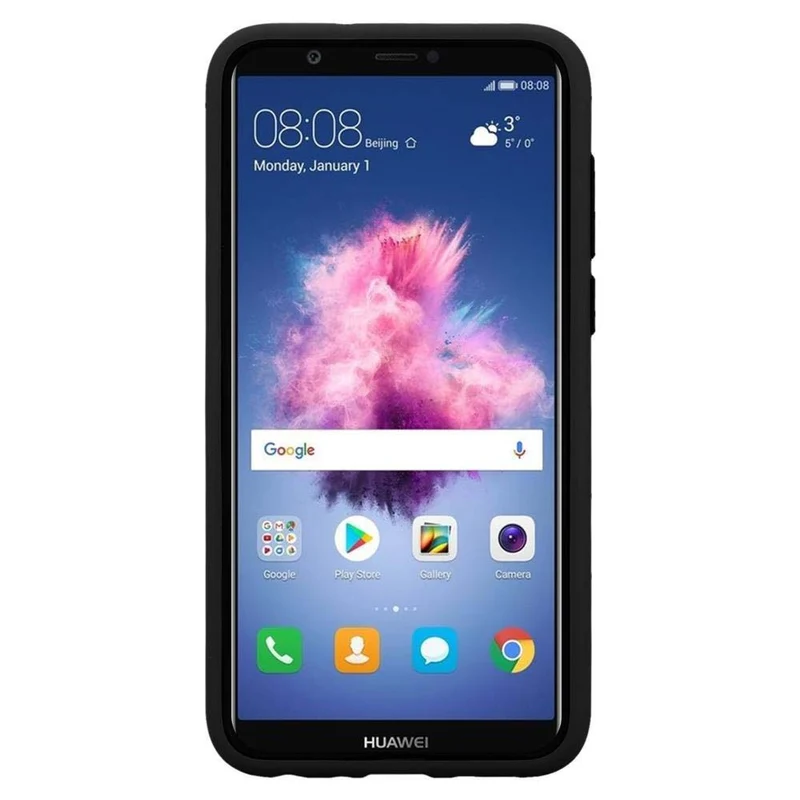 Cadorabo Hülle kompatibel mit Huawei P SMART 2018 / Enjoy 7S Hybrid Schutzhülle mit TPU Silikon Innenseite und 2teiliger Kunststoff Außenseite