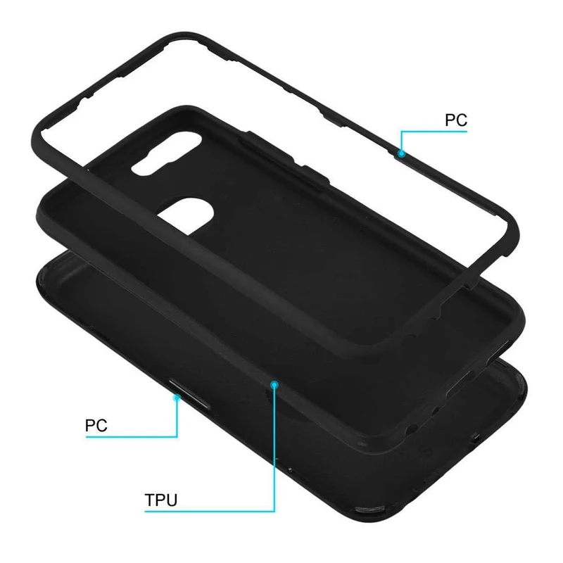 Cadorabo Hülle kompatibel mit Huawei P SMART 2018 / Enjoy 7S Hybrid Schutzhülle mit TPU Silikon Innenseite und 2teiliger Kunststoff Außenseite