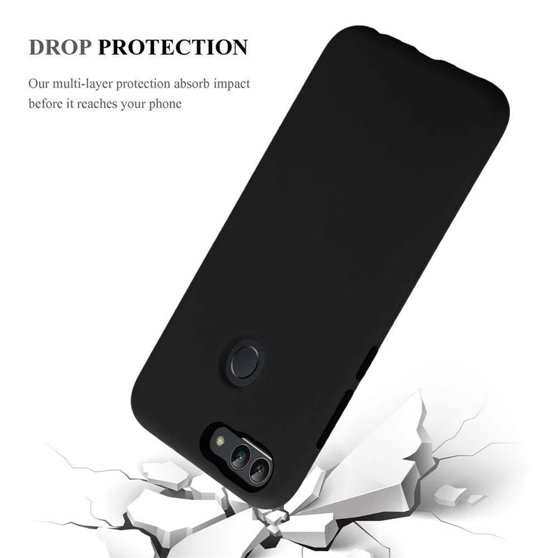 Cadorabo Hülle kompatibel mit Huawei P SMART 2018 / Enjoy 7S Hybrid Schutzhülle mit TPU Silikon Innenseite und 2teiliger Kunststoff Außenseite