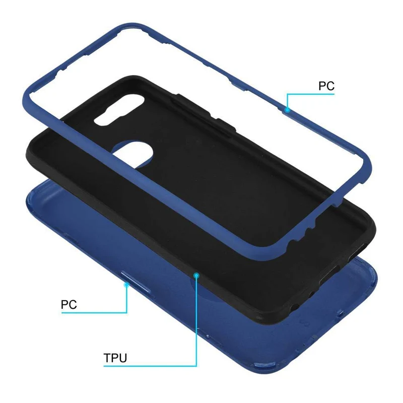 Cadorabo Hülle kompatibel mit Huawei P SMART 2018 / Enjoy 7S Hybrid Schutzhülle mit TPU Silikon Innenseite und 2teiliger Kunststoff Außenseite