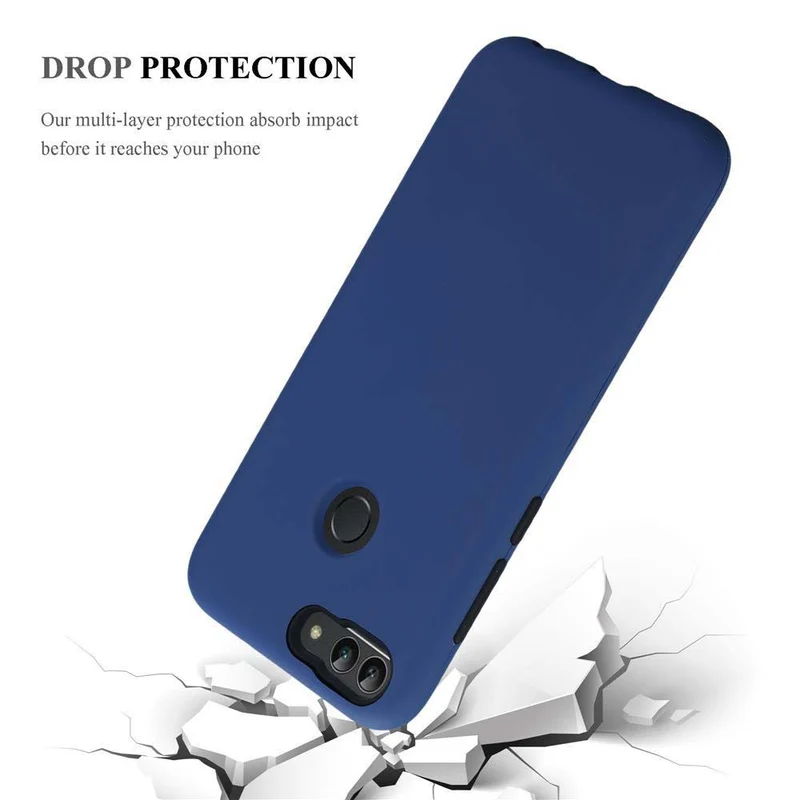 Cadorabo Hülle kompatibel mit Huawei P SMART 2018 / Enjoy 7S Hybrid Schutzhülle mit TPU Silikon Innenseite und 2teiliger Kunststoff Außenseite