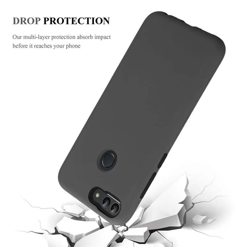 Cadorabo Hülle kompatibel mit Huawei P SMART 2018 / Enjoy 7S Hybrid Schutzhülle mit TPU Silikon Innenseite und 2teiliger Kunststoff Außenseite