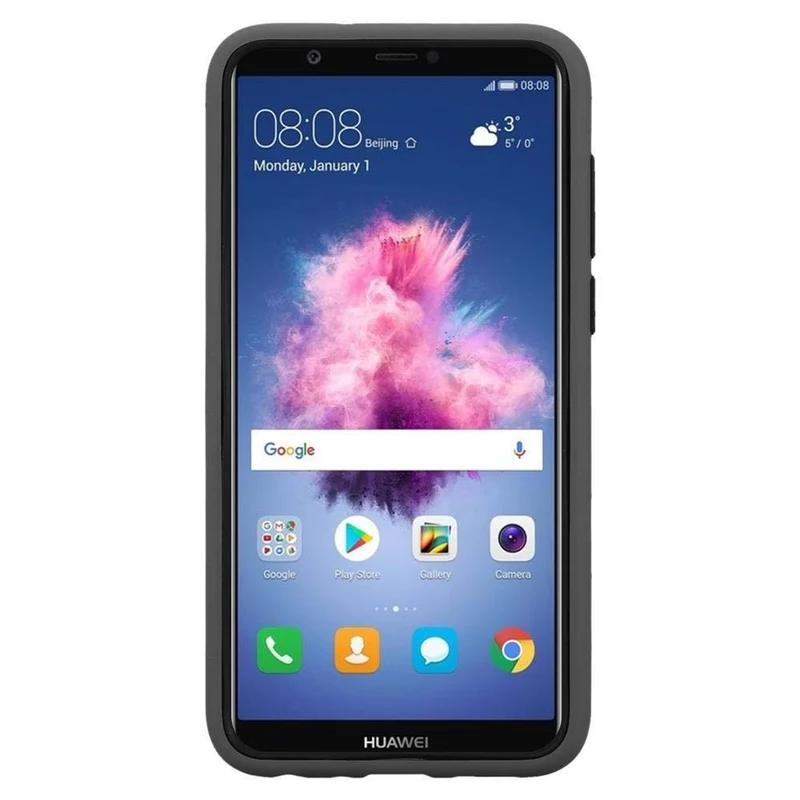 Cadorabo Hülle kompatibel mit Huawei P SMART 2018 / Enjoy 7S Hybrid Schutzhülle mit TPU Silikon Innenseite und 2teiliger Kunststoff Außenseite