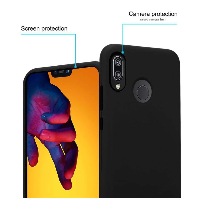 Cadorabo Hülle kompatibel mit Huawei P20 LITE 2018 / NOVA 3E Hybrid Schutzhülle mit TPU Silikon Innenseite und 2teiliger Kunststoff Außenseite
