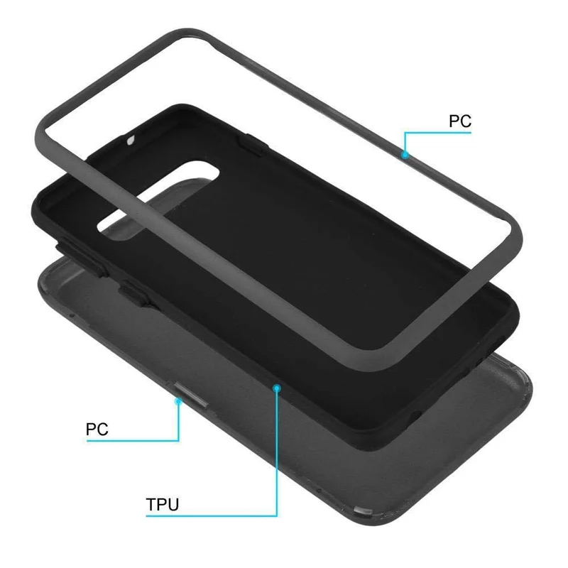 Cadorabo Hülle kompatibel mit Samsung Galaxy S10 4G Hybrid Schutzhülle mit TPU Silikon Innenseite und 2teiliger Kunststoff Außenseite