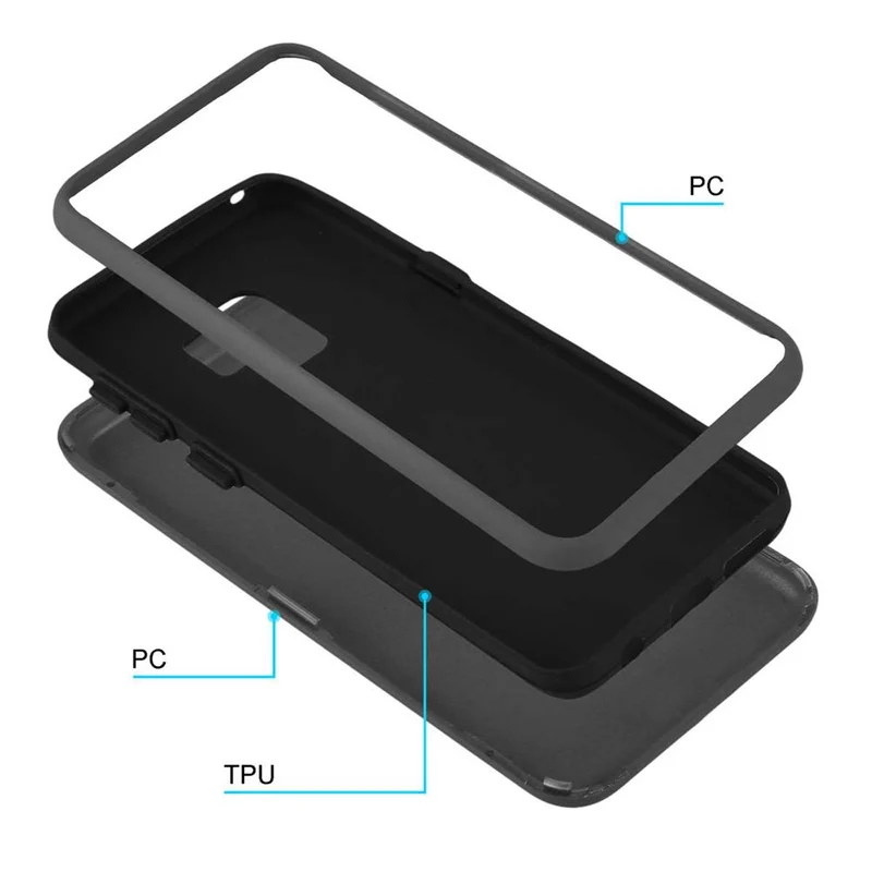 Cadorabo Hülle kompatibel mit Samsung Galaxy S9 PLUS Hybrid Schutzhülle mit TPU Silikon Innenseite und 2teiliger Kunststoff Außenseite
