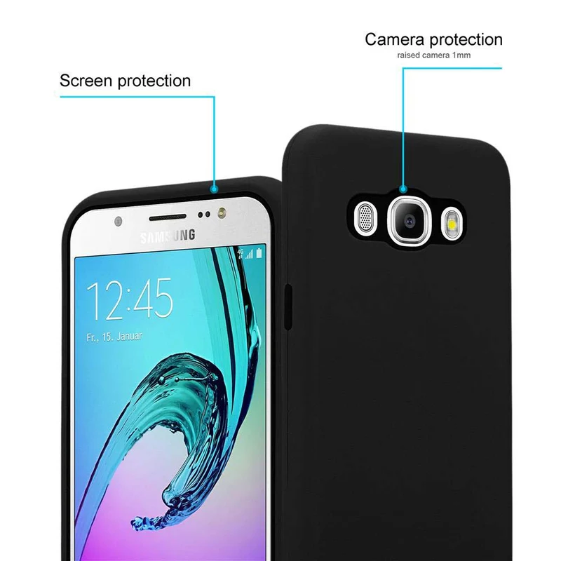 Cadorabo Hülle kompatibel mit Samsung Galaxy J7 2016 Hybrid Schutzhülle mit TPU Silikon Innenseite und 2teiliger Kunststoff Außenseite