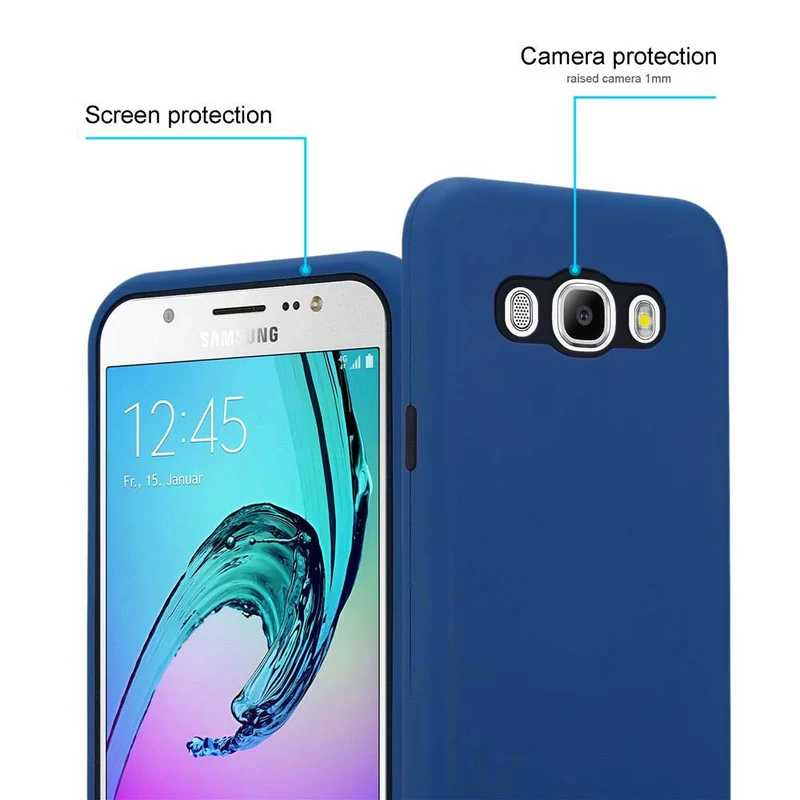 Cadorabo Hülle kompatibel mit Samsung Galaxy J7 2016 Hybrid Schutzhülle mit TPU Silikon Innenseite und 2teiliger Kunststoff Außenseite