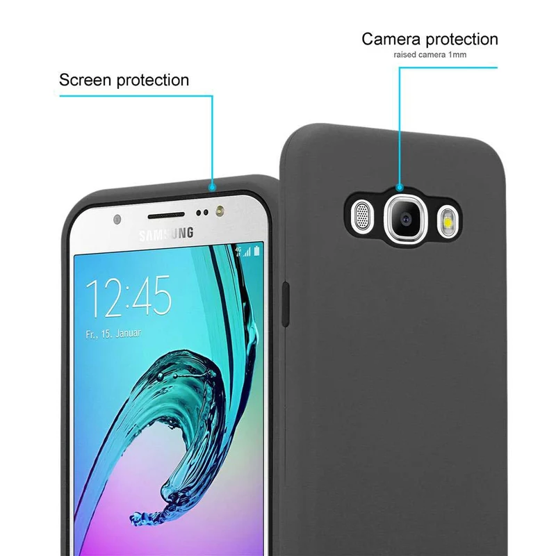 Cadorabo Hülle kompatibel mit Samsung Galaxy J7 2016 Hybrid Schutzhülle mit TPU Silikon Innenseite und 2teiliger Kunststoff Außenseite
