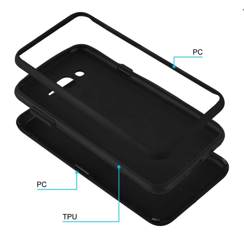 Cadorabo Hülle kompatibel mit Samsung Galaxy J7 2015 Hybrid Schutzhülle mit TPU Silikon Innenseite und 2teiliger Kunststoff Außenseite