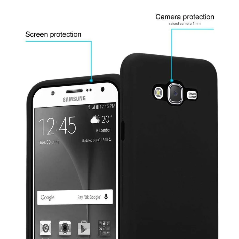 Cadorabo Hülle kompatibel mit Samsung Galaxy J7 2015 Hybrid Schutzhülle mit TPU Silikon Innenseite und 2teiliger Kunststoff Außenseite