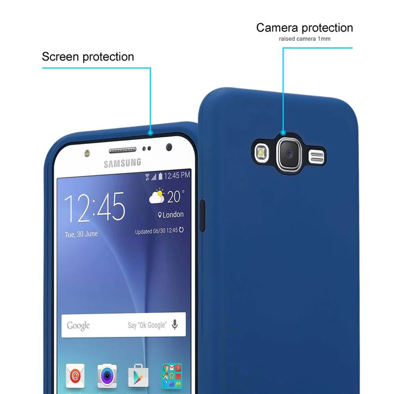 Cadorabo Hülle kompatibel mit Samsung Galaxy J7 2015 Hybrid Schutzhülle mit TPU Silikon Innenseite und 2teiliger Kunststoff Außenseite
