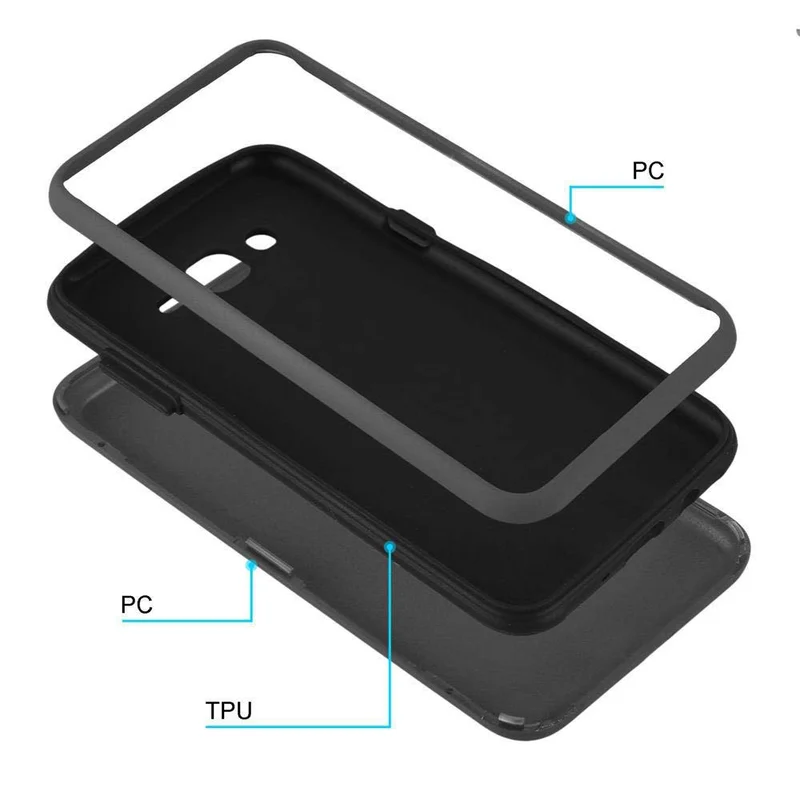 Cadorabo Hülle kompatibel mit Samsung Galaxy J7 2015 Hybrid Schutzhülle mit TPU Silikon Innenseite und 2teiliger Kunststoff Außenseite