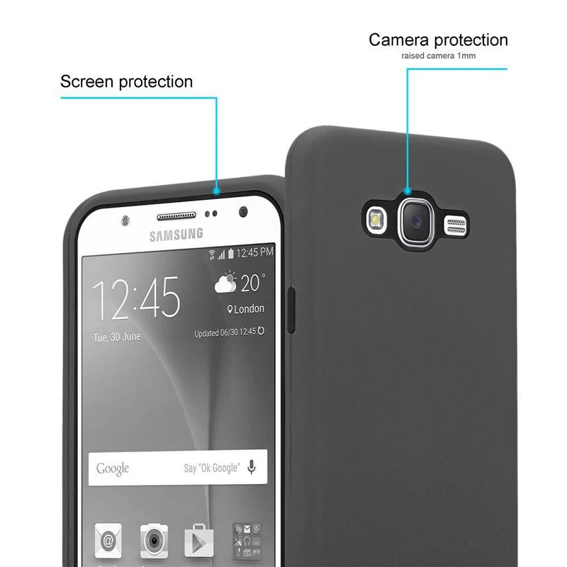 Cadorabo Hülle kompatibel mit Samsung Galaxy J7 2015 Hybrid Schutzhülle mit TPU Silikon Innenseite und 2teiliger Kunststoff Außenseite