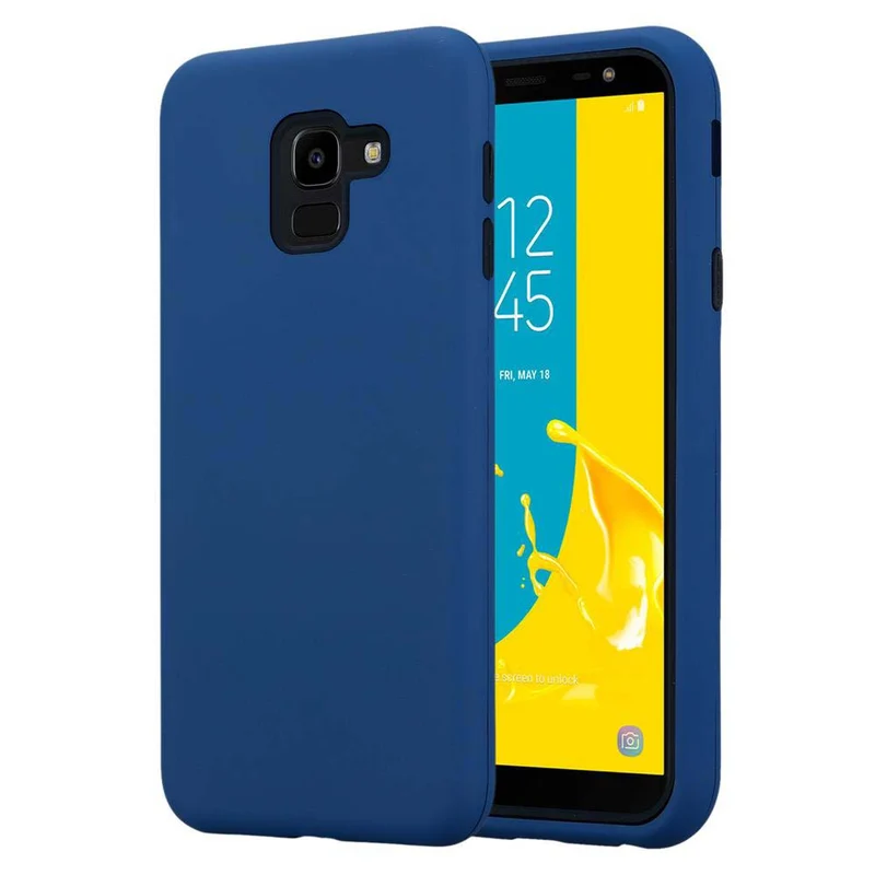 Cadorabo Hülle kompatibel mit Samsung Galaxy J6 2018 Hybrid Schutzhülle mit TPU Silikon Innenseite und 2teiliger Kunststoff Außenseite