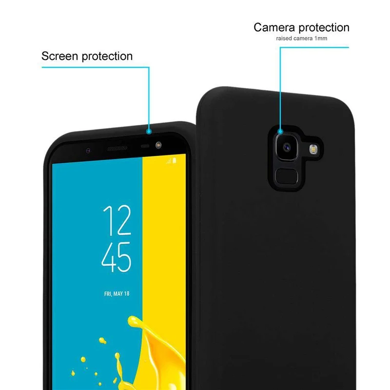Cadorabo Hülle kompatibel mit Samsung Galaxy J6 2018 Hybrid Schutzhülle mit TPU Silikon Innenseite und 2teiliger Kunststoff Außenseite